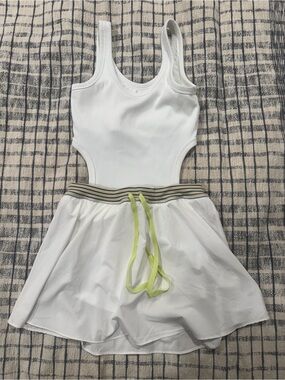 aerie White Ribbed Active dress